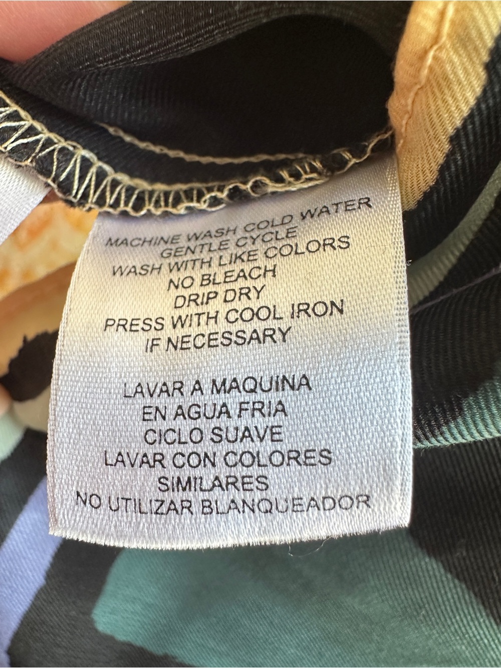 RACHEL Rachel Roy Asymmetrical Silky Dress with Teal, Mint & Beige Trim - Picture 13 of 13